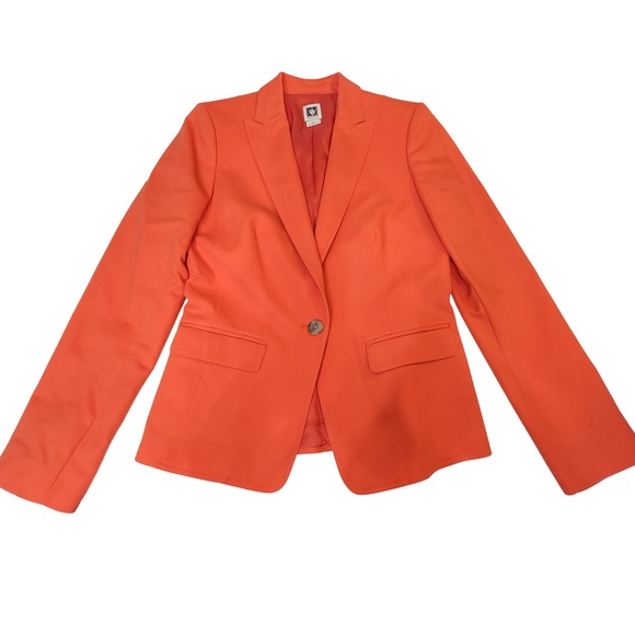 Anne Klein Jackets & Blazers - Anne Klein Womens Orange Tailored Blazer Jacket Size 6 Solid Professional